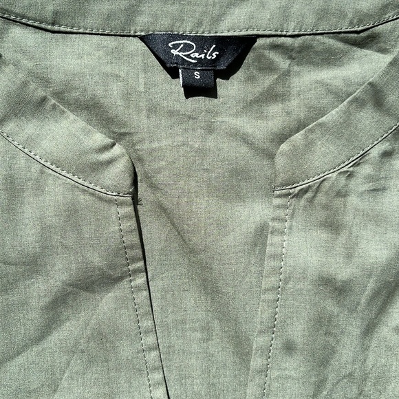 🫒Rails Green Maple Olive Smoke Long Sleeve V Neckline Midi Dress Size small - Picture 9 of 10